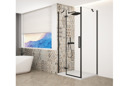 TRINITY BLACK čtvercový sprchový kout 900x900mm, čiré sklo, levé