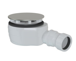 Vaničkový sifon, průměr 90mm, DN40, nízký, krytka nerez