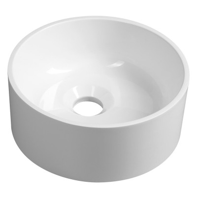 SANNA umyvadlo na desku, litý mramor, průměr 25cm, bílá