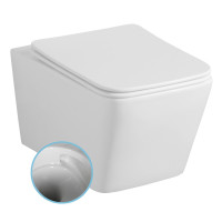 PORTO závěsná WC mísa, Vortex Rimless, 36x52cm, bílá