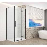TRINITY BLACK čtvercový sprchový kout 900x900mm, matné sklo, pravé
