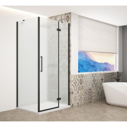TRINITY BLACK čtvercový sprchový kout 900x900mm, matné sklo, pravé