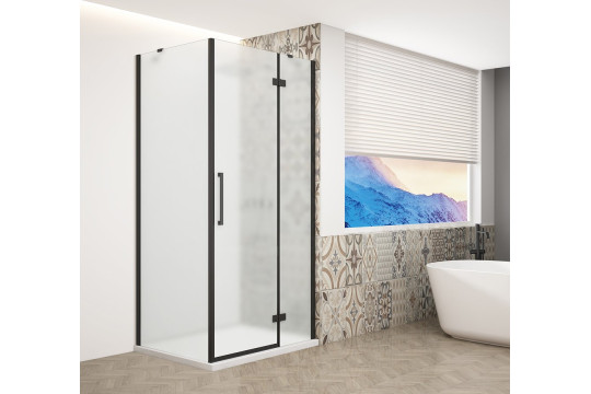 TRINITY BLACK čtvercový sprchový kout 900x900mm, matné sklo, pravé