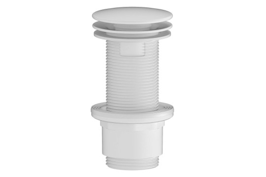 Umyvadlová výpust 5/4“, neuzavíratelná, velká zátka, 10-80mm, ABS/bílá