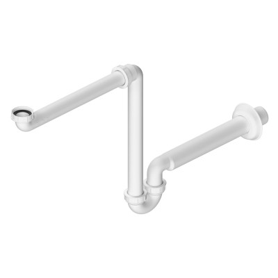 Umyvadlový sifon šetřící místo 5/4", DN32, bílá