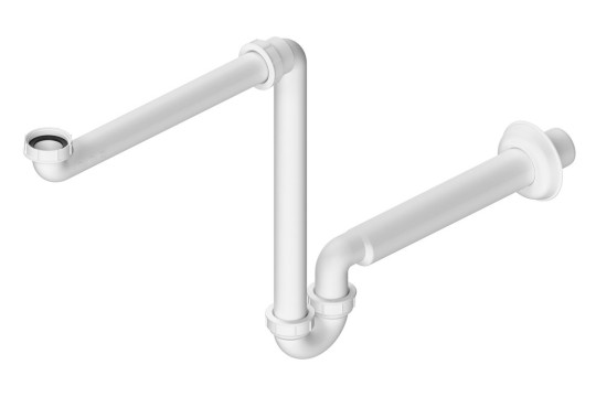 Umyvadlový sifon šetřící místo 5/4", DN32, bílá