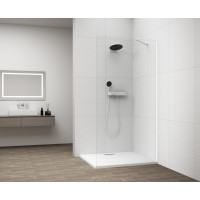 ESCA WHITE MATT jednodílná sprchová zástěna k instalaci ke stěně, sklo čiré, 900 mm