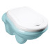 RETRO WC sedátko Soft Close, duroplast, bílá/chrom