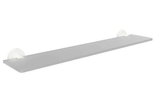 X-ROUND WHITE skleněná polička, 600 mm, bílá