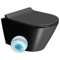 KUBE X závěsná WC mísa, GeniusFlush, 36x50cm, černá dual-mat