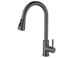 MIKELA stojánková dřezová baterie s výsuvnou sprškou, gun metal MIKELA stojánková dřezová baterie s výsuvnou sprškou, gun metal