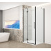 TRINITY BLACK čtvercový sprchový kout 800x800mm, matné sklo, levé