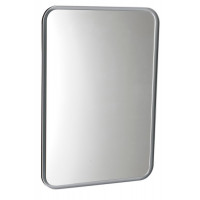 FLOAT zaoblené zrcadlo v rámu s LED osvětlením 500x700mm, bílá