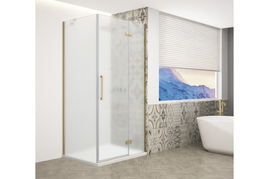 TRINITY GOLD MATT čtvercový sprchový kout 900x900mm, matné sklo, pravé
