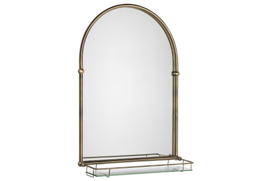 TIGA zrcadlo 48x67cm, skleněná polička, bronz