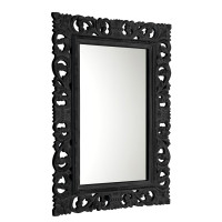SCULE zrcadlo ve vyřezávaném rámu, 70x100cm, černá