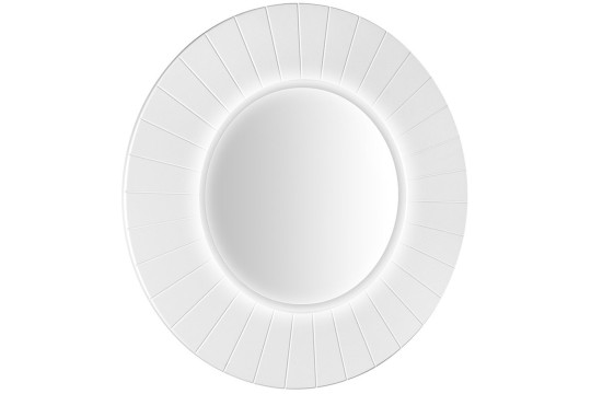 LUMIRO STRIP kulaté zrcadlo s LED osvětlením v rámu ø 90cm, bílá mat