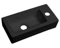 ZOE keramické umývátko 37x18 cm, otvor pro baterii vpravo, černá mat ZOE keramické umývátko 37x18 cm, otvor pro baterii vpravo, černá mat