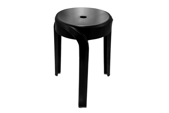 STAN koupelnová stolička, průměr 30cm, černá