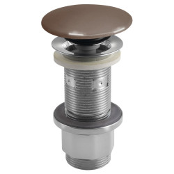 Umyvadlová výpust 5/4“, click-clack, betonová zátka, 10-80mm, tmavě hnědá pololesk