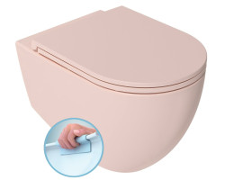 INFINITY závěsná WC mísa, Rimless, 36,5x53cm, růžová Salmon