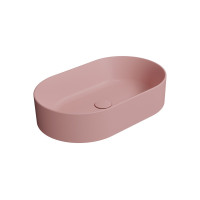 KUBE X keramické umyvadlo na desku, 60x37cm, oválné, blush mat