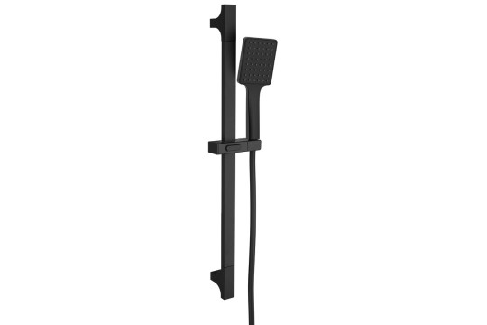 Sprchová souprava hranatá, posuvný držák 680mm, černá mat