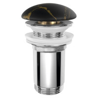 Umyvadlová výpust 5/4“, click-clack, keramická zátka, 10-50mm, portoro mramor