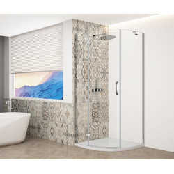 TRINITY CHROME čtvrtkruhový sprchový kout 900x900mm, čiré sklo, levé