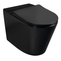 WC kombi mísa, Rimless, 61x38 cm, spodní/zadní odpad, černá mat