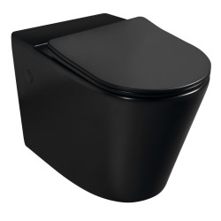 WC kombi mísa, Rimless, 61x38 cm, spodní/zadní odpad, černá mat