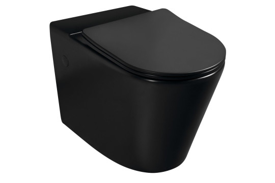 WC kombi mísa, Rimless, 61x38 cm, spodní/zadní odpad, černá mat