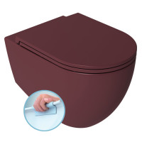 INFINITY závěsná WC mísa, Rimless, 36,5x53cm, maroon red