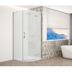 TRINITY CHROME čtvrtkruhový sprchový kout 900x900mm, matné sklo, pravé