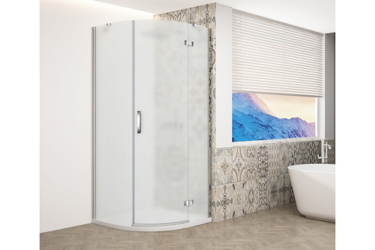 TRINITY CHROME čtvrtkruhový sprchový kout 900x900mm, matné sklo, pravé