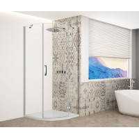 TRINITY CHROME čtvrtkruhový sprchový kout 900x900mm, čiré sklo, pravé