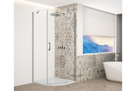 TRINITY CHROME čtvrtkruhový sprchový kout 900x900mm, čiré sklo, pravé