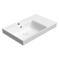 NUBES keramické umyvadlo 80x50cm, s odkládací plochou vpravo, bílá ExtraGlaze