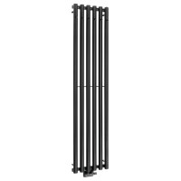 PILON otopné těleso 418x1800mm, se šesti háčky pro ručník, černá mat PILON otopné těleso 418x1800mm, se šesti háčky pro ručník, černá mat