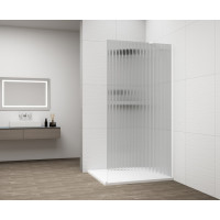 ESCA WHITE MATT jednodílná sprchová zástěna k instalaci ke stěně, sklo Flute, 1500 mm