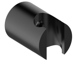 Držák sprchy kulatý, pevný, černá mat