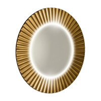 PRIDE kulaté zrcadlo s LED osvětlením v rámu ø 75cm, bronz
