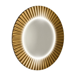 PRIDE kulaté zrcadlo s LED osvětlením v rámu ø 75cm, bronz