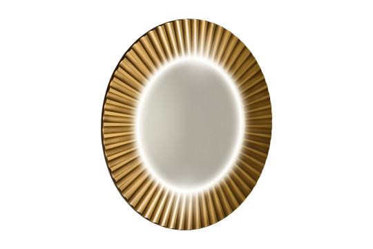 PRIDE kulaté zrcadlo s LED osvětlením v rámu ø 75cm, bronz