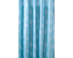 Sprchový závěs 180x200cm, polyester, modrá, mušle