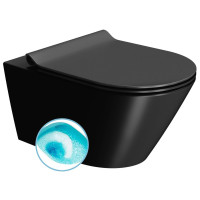KUBE X závěsná WC mísa, Swirlflush, 36x55cm, černá dual-mat