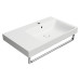 NUBES keramické umyvadlo 80x50cm, s odkládací plochou vlevo, bílá mat
