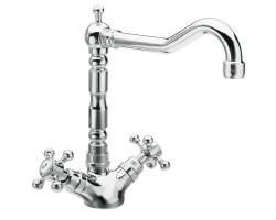 ANTEA stojánková dřezová baterie s retro hubicí, chrom