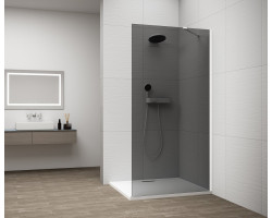 ESCA WHITE MATT jednodílná sprchová zástěna k instalaci ke stěně, kouřové sklo, 1300 mm
