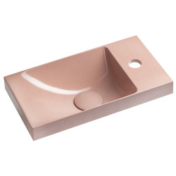 AGOS betonové umývátko 40x22cm, levé/pravé, růžová pololesk
